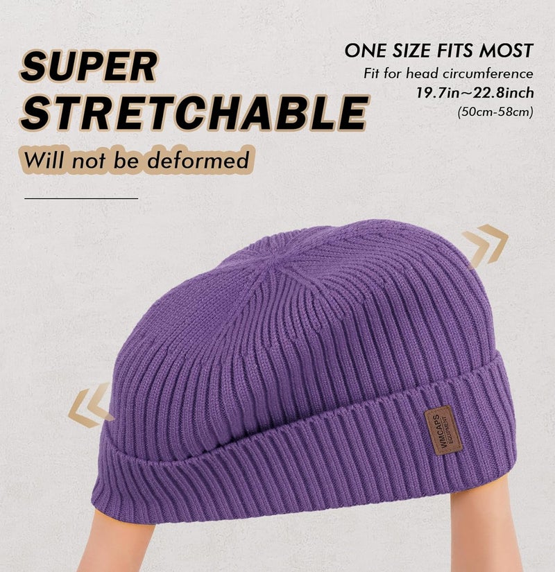 Wmcaps Warm Beanie for Men Women, Fleece Lined Beanie Warm Winter Caps Unisex Fashion Knit Cuffed Cap - Image 3